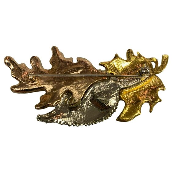 Vintage Gold Silver and Bronze Toned Leaf Brooches - EUC - Avon - Picture 9 of 9